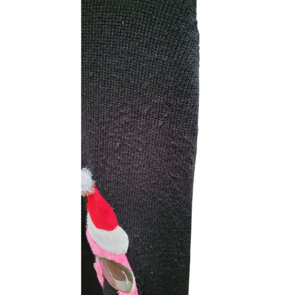 33 Degrees Christmas Flamingo Sequin Sweater Dress Tunic (M) Pink Silver Holiday - Picture 4 of 12